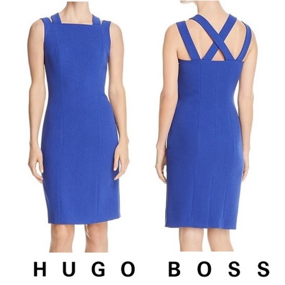 Hugo Boss Dresses Nwt Hugo Boss Daphima Blue Sheath Work Dress Poshmark